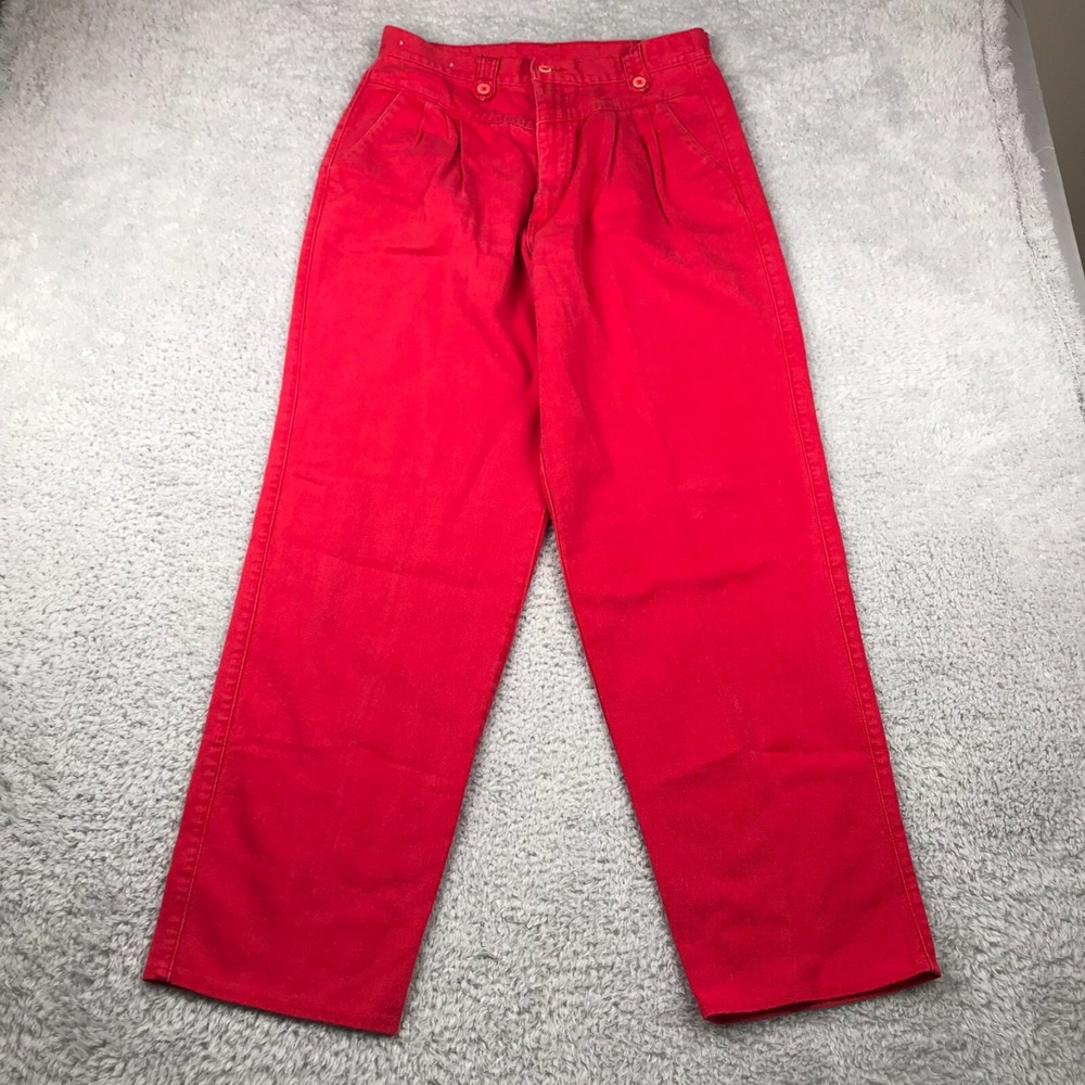 Panhandle Slim Jeans Womens 15/16 (31x30) Red Bareback Pleated Vintage Western
